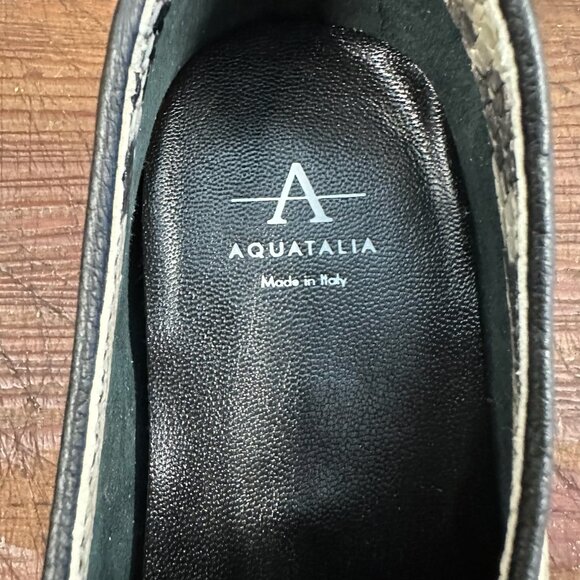 Aquatalia Revy Snake Embossed Weatherproof Loafer White 7.5 - Picture 10 of 12
